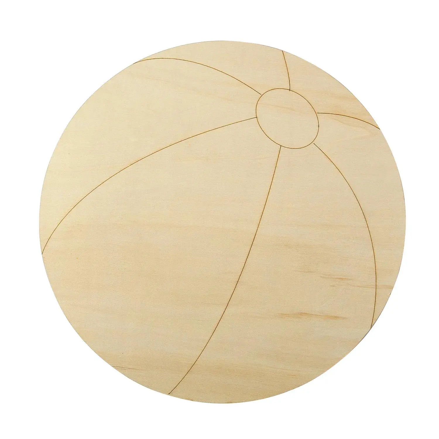 DIY Unfinished Wood Beach Ball Cutout, Summer, Craft Kits, 1 Piece