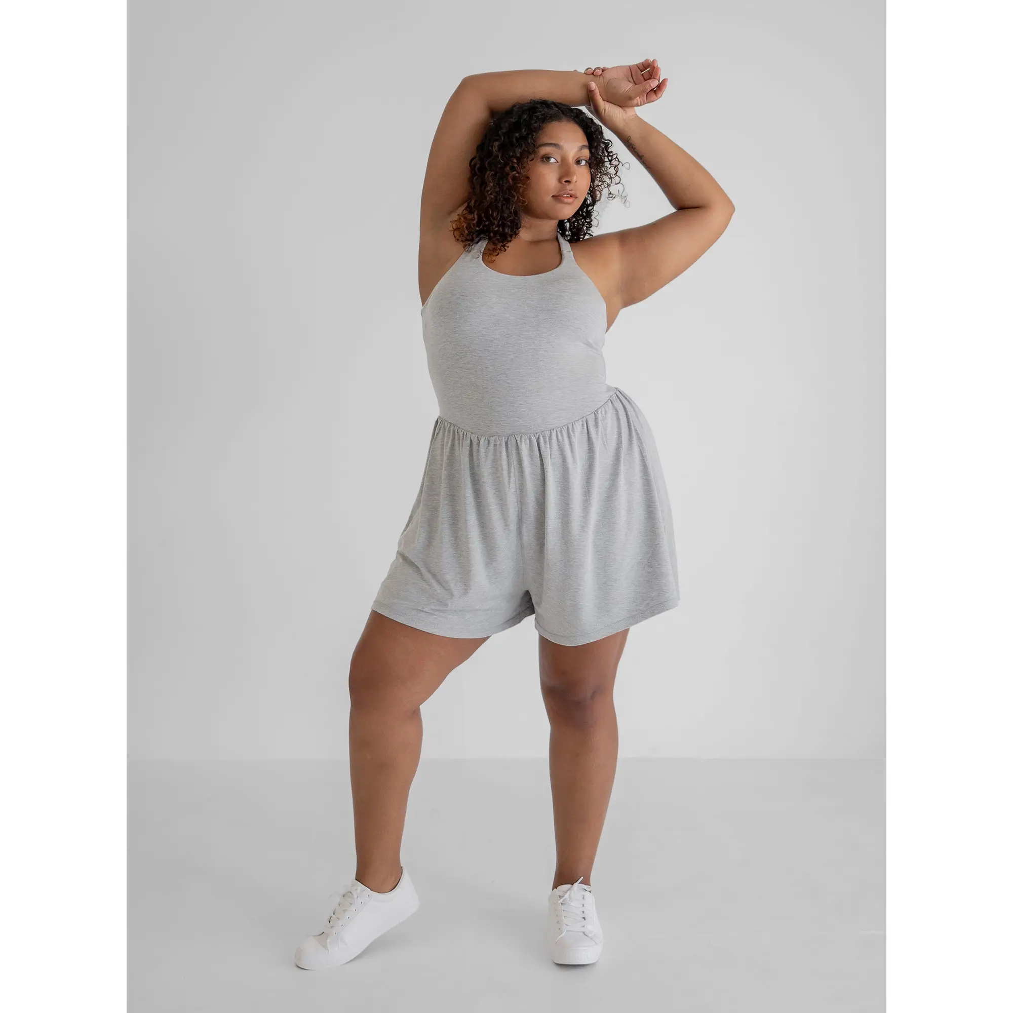 Lila Romper, Heather Gray