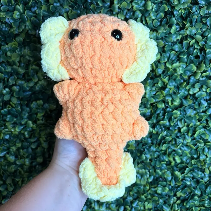 Handmade Amigurumi Crochet Axolotl Plush - Soft Yarn Stuffed Animal, Cute Aquatic DIY Knitting Gift Toy