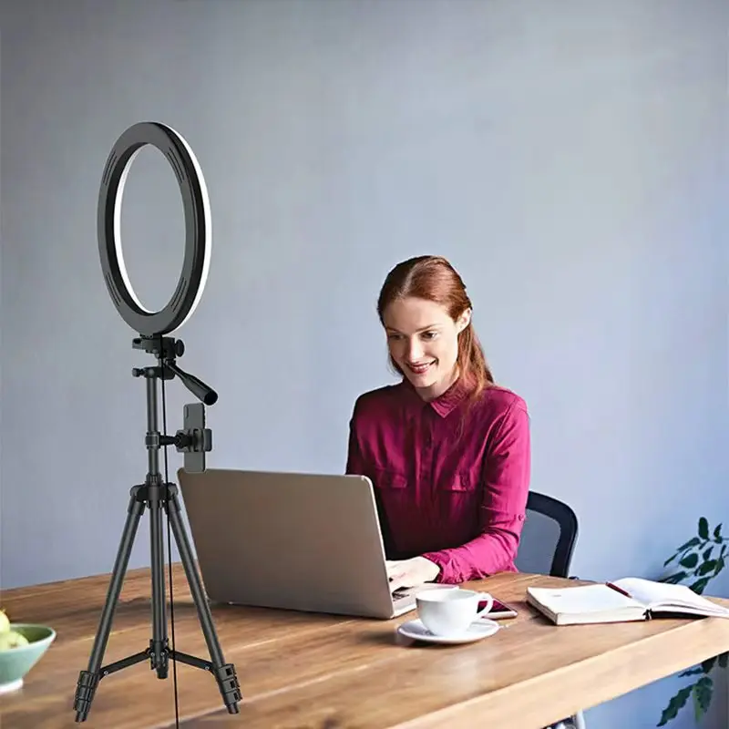 10 Inch LED Ring Light Kit for Content Creation, Product Photography and Live Streaming, Adjustable Tripod, Phone Mount, Remote Shutter, 3 Color Modes, USB Powered