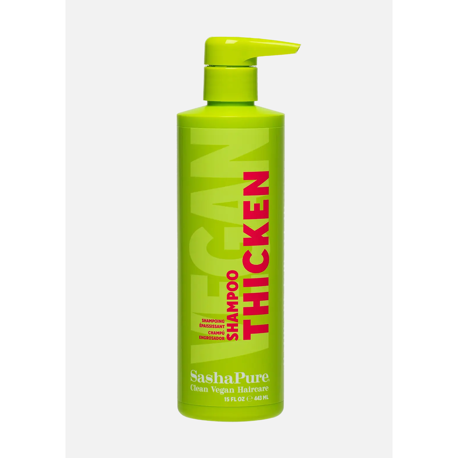 SashaPure Thicken Shampoo - Vegan Brazilian Babassu & Organic Sacha Inchi Oil - Gentle Cleanser for Fine Hair - 15oz