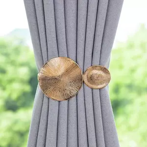 Metal Curtain Tieback Buckle, Leaf Design Home Decor Strap, Casual Style Window Accessory, Ideal for Bedroom & Living Room, Window Decorations Supplies, Interior Decoration Accessories