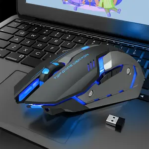 Wireless Charging Silent Gaming Mouse | RGB LED | 2.4G & Bluetooth | 6 Colors