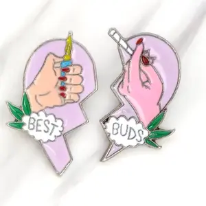 Best Buds Weed Enamel Pi Best Friend Pin - Fashion Accessory