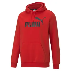 PUMA Mens Essentials Logo Hoodie Casual Outerwear Casual Pockets - Red