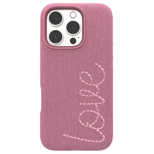 ZAGG London Snap Case  for iPhone 16 Pro  Pink "Love" Embroidered Design