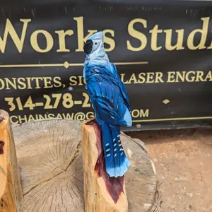 Hand Carved Blue Jays