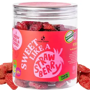 CHEW GREEN Premium Dried Strawberry Fruit Snacks (7 oz), Low Sugar Thai Strawberry Slices, Soft Chewy Texture, Vegan Gluten-Free Snack for Yogurt, Baking & Lunchboxes