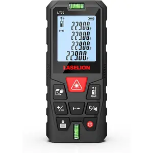 Laser Measure 229ft/70m Laser Measurement Tool with 2 Bubble Levels 4 Units Conversion LCD Backlit Display IP54 Waterproof Pythagorean Mode for Distance Area Volume