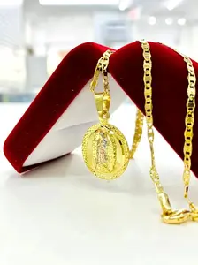 Virgen de Guadalupe Necklace Chain for Womens Girls Gifts for 1st Communion Baptism