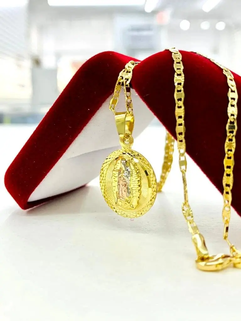 Virgen de Guadalupe Necklace Chain for Womens Girls Gifts for 1st Communion Baptism