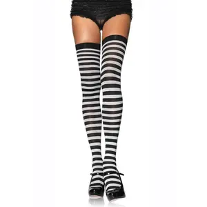 Leg Avenue Plus Size Nylon Stocking with Stripe