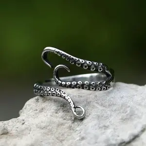 New 316L Stainless Steel Rings Deep Sea Monster Squid Octopus Finger Tentacles Ring Jewelry Gifts