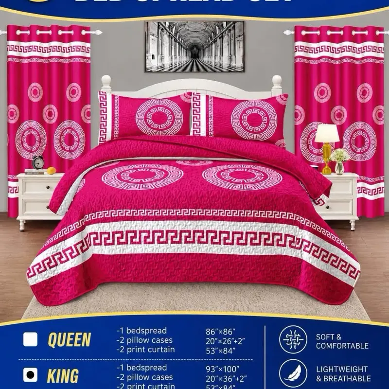 5-Piece Bedspread Set for Bedroom, Soft Breathable Bedding Set for Home Use