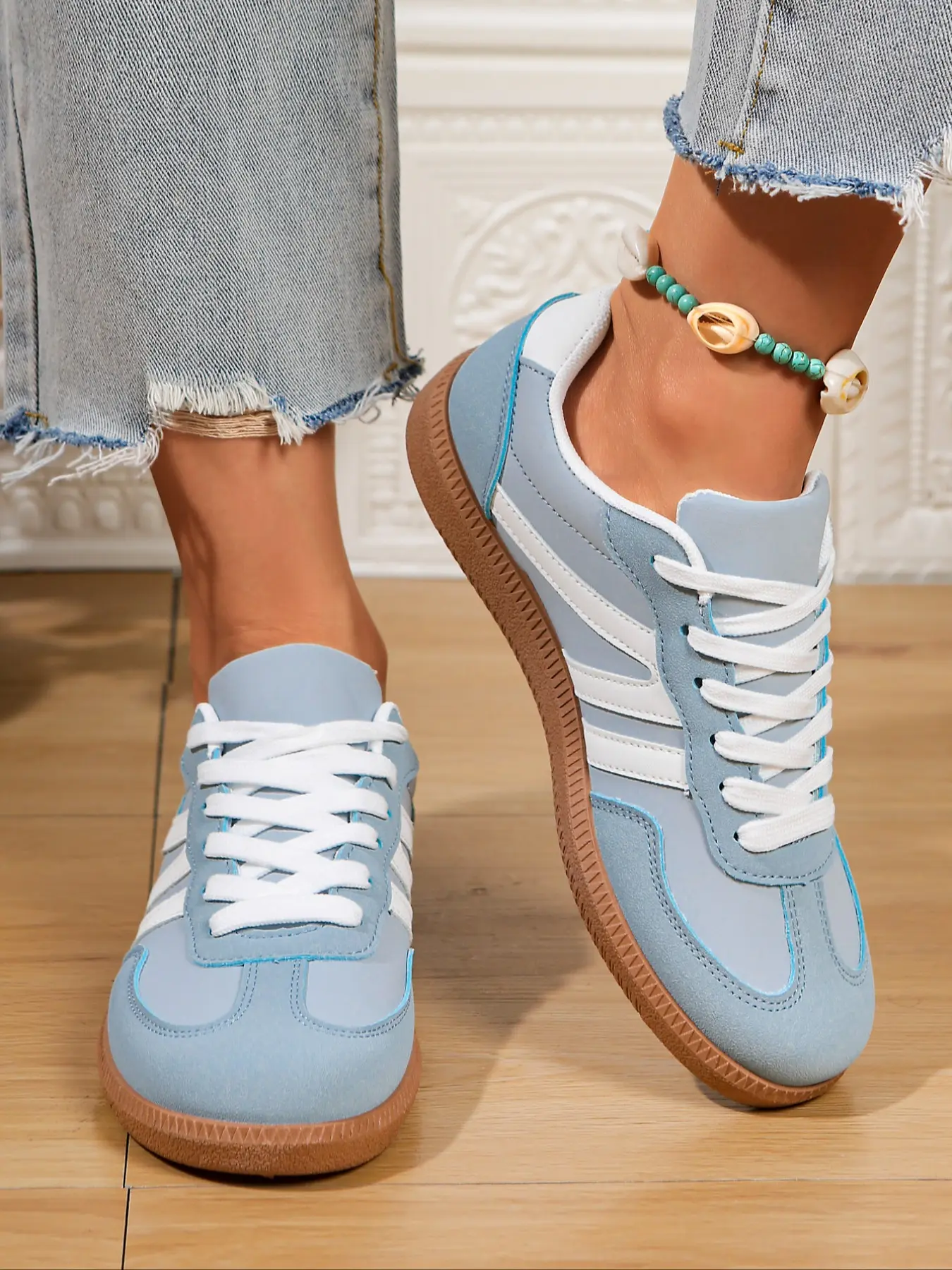 Women's PU Leather Sneakers, Low Top Sneaker, Classic Design Casual Trainer Shoes, Casual Athletic Sneakers, Comfortable Walking Shoes for Daily Wear and Outdoor Activities, Sports Shoes, All Seasons Sneakers