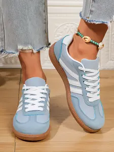 Women's PU Leather Sneakers, Classic Design Casual Trainer Shoes, Comfortable Walking Shoes for Daily Wear and Outdoor Activities