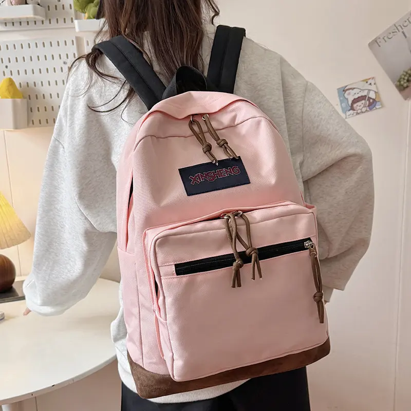 Classic Canvas Student Backpack Large Capacity Travel Laptop Bag Casual Daily School Daypack For Teen Boys Girls