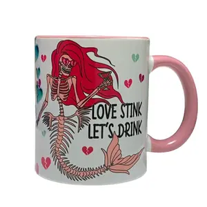 11 oz Love Stinks Skelly Mug Ceramic Drink Spooky Cup Washable