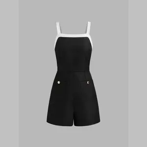 Cider [size 2-8] Square Neck Contrasting Binding Romper