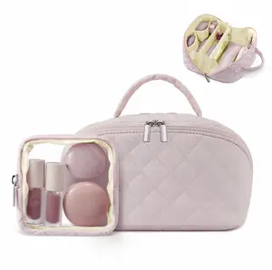 Large Capacity Puffer Makeup Bag, Multi-functional Cosmetic Storage Bag, Zipper Makeup Organizer Pouch, Versatile Storage Bag for Travel, Gym, Office, Home