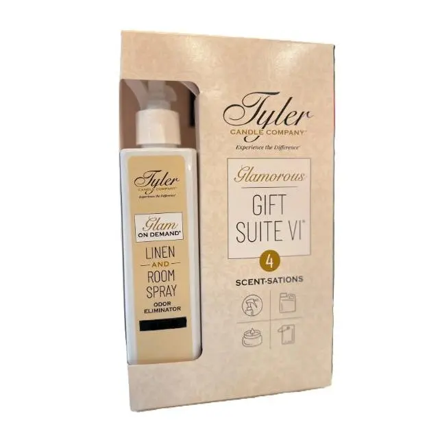 KATHINA Glam on Demand Aroma Fragrance Gift Set - 8oz Tyler Candles Room & Linen Freshener Spray