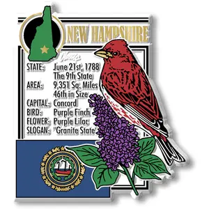 New Hampshire State Montage Magnet by Classic Magnets, 3" x 3.3"