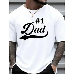 Men’s Letter Print T-Shirt, Short Sleeve Crew Neck Graphic Tee, Retro Typography Casual Top for Daily Wear, Street Fashion Style Shirt for Travel, Outdoor, Weekend and Everyday Use