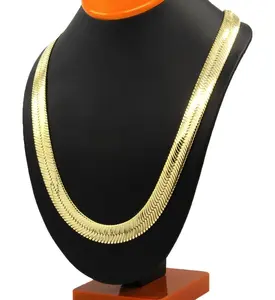 Men & Women's 14K Gold Plated Herringbone Necklace Chain - 4mm to 14mm Flat, 20" or 24" - Stylish & Versatile Jewelry