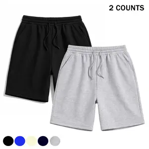 Men’s solid-color shorts, 2-pack, campus style, dopamine aesthetic (XS–XXL)