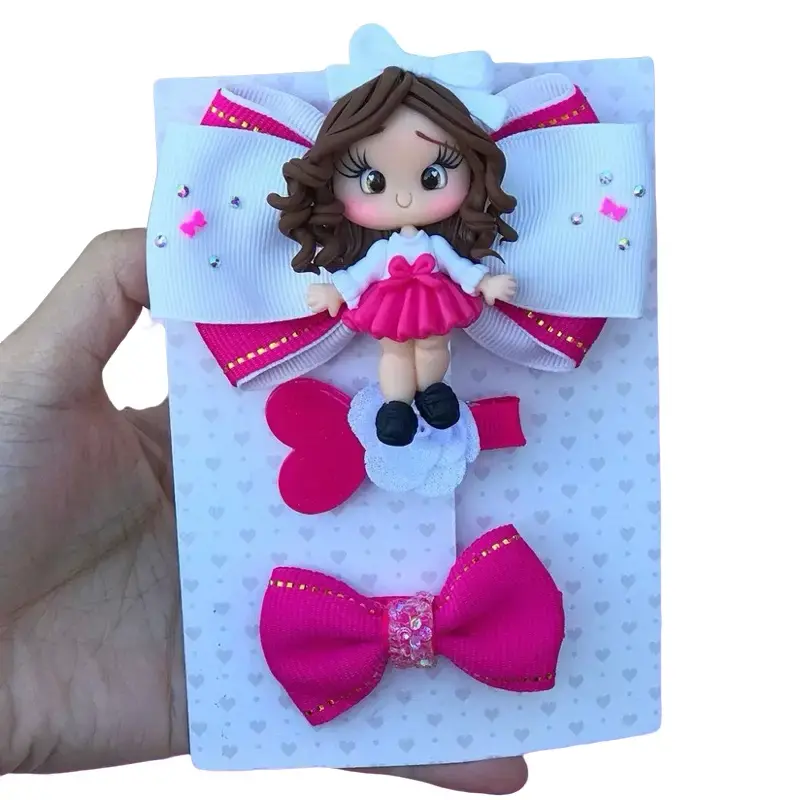 Cute Luxury Hair Bow with Porcelain Dolls - Eye-Catching Design & High-Quality Materials - Perfect for Formal Events & Everyday Wear