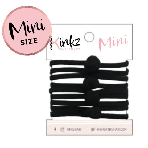 Kinkz Small 5-Inch Hair Tie Mini's for Kinky Curls - Pack of 2 for Effortless Styling