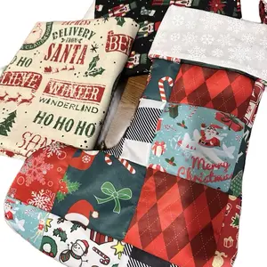 Handmade Christmas Stockings Patchwork or Solid Festive Designs for Holiday Decorations