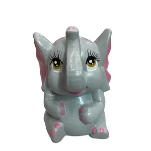 Lily Ceramic Rust-Resistant Elephant Piggy Bank, Coin Bank for Home Decoration, Unisex Gift for Versatile Occasions