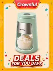 CROWNFUL Shaved Ice Machine, Home Ice Crusher, Ice Cubes Maker,Snow Cone Machine with 2 Ice Cups, Ice Shaver Machine for Snow Cones, Snowballs, Frozen Cocktails and More, Easy to DIY with Snow Cone Syrup at Home,Gifts for Men&Women