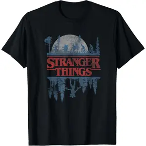Stranger Things Blue Gradient Shadow Upside Down Logo T-Shirt