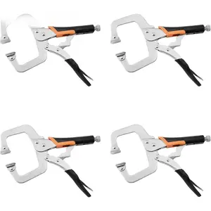 6-Inch C-Clamp Locking Pliers,Heavy Duty Welding Clamp With Swivel Pads for Woodworking,Home,Metalworking,Auto Repair