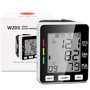 Wrist Blood Pressure Monitor,  Large LCD Display Digital BP Machine，Blood Pressure Monitor with Adjustable Wrist Cuff, 3-Color Indicator, Dual 198 Reading Memory