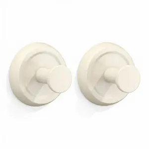 Stainless Steel Suction Hooks cup, 2-Pack - No-Drill Metal Towel Hooks for Bathroom & Glass Door Wreaths, Waterproof, Reusable & Damage-Free Smooth