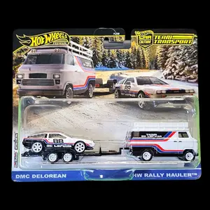2025 Hot Wheels DMC DeLorean Rally Hauler Premium Team Transport HTF