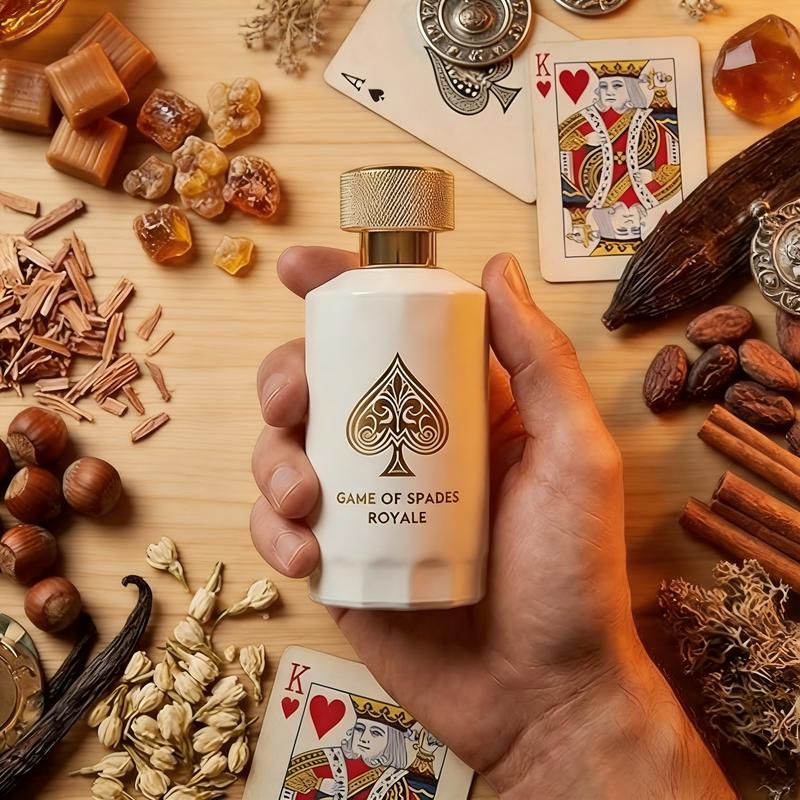 Jo Milano Game of Spades Royale Parfum Spray | 3.4 oz (100ml) | Oud Wood, Amber, Musk, Floral, Caramel Scent | Long Lasting Fragrance for Men and Women (Unisex)