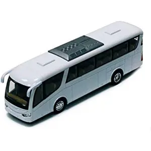 Coach Bus, White 7" Die Cast Model Toy Car