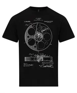 Film Reel T-Shirt 1915 Patent Technical Drawing Movie Shirt