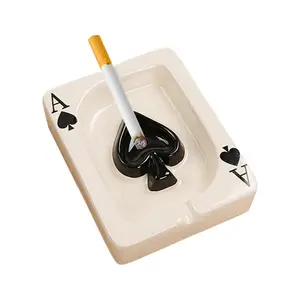 Creative Poker Ceramic Ashtray, Portable Modern Multifunctional, Ideal for Indoor Outdoor Use, Fashionable Decor, Perfect Gift for Men and Women