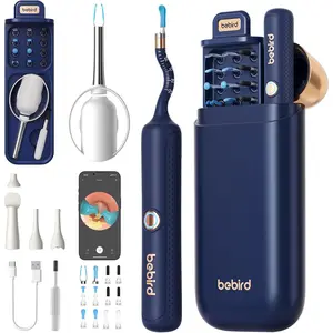 BEBIRD Smart Ear Cleaning Tool Kit with 12 Tips, Wireless Ear Wax Removal Camera, Flexible Otoscope with Light for Adults & Kids, Includes Ear Wax Cleaner, Visual Ear Picker, and Tweezers - Earsight Plus R37R Blue