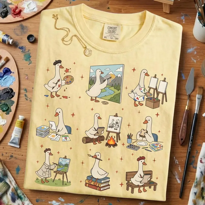 Comfort Colors Silly Goose Art Teacher Shirt, Perfect Gift for Art Teachers, Artists & Painting Lovers, Funny Art Teacher Shirt, Art Lover Tee