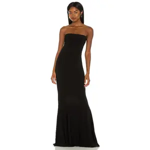 Norma Kamali x REVOLVE Strapless Fishtail Gown in Black