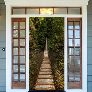 Forest Suspension Bridge Pattern Door Hanging Swag, Washable & Reusable Door Hanging Decor, Hanging Decor for Home Living Room Bedroom, Ornaments