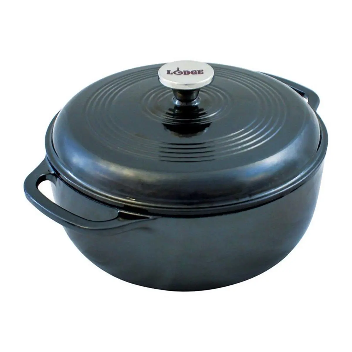 Lodge 6655757 Cast Iron Dutch Oven with Lid - Black Kitchen Cookware for Home Cooking