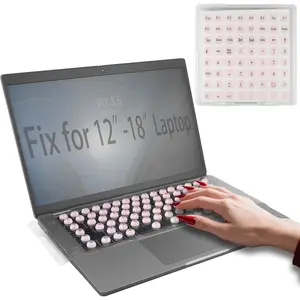 X-KBB02  Generic Laptop Keyboard Cover for Long Nails with Raised Keys, Compatible with HP/DELL/Mac/Lenovo/Acer/Asus/Samsung12-18" Notebook Computer (Hemisphere)