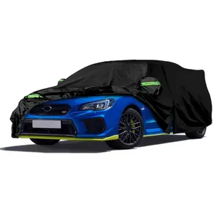Waterproof Car Covers for 2007-2024 Subaru WRX Impreza STI 6 Layers All Weather Custom-fit with Zipper Door & Windproof Bands for Snow Protection